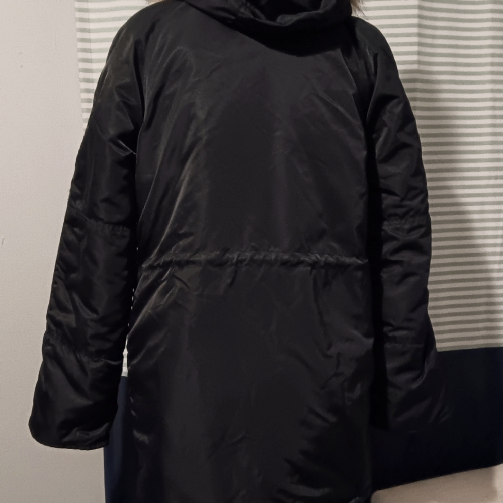 J. Crew Blue and Brown Parka Jacket with Faux Fur Hood - Picture 6 of 9